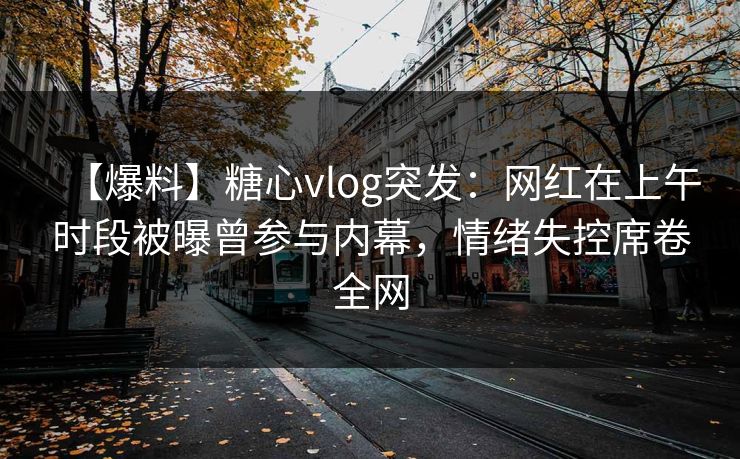 【爆料】糖心vlog突发：网红在上午时段被曝曾参与内幕，情绪失控席卷全网