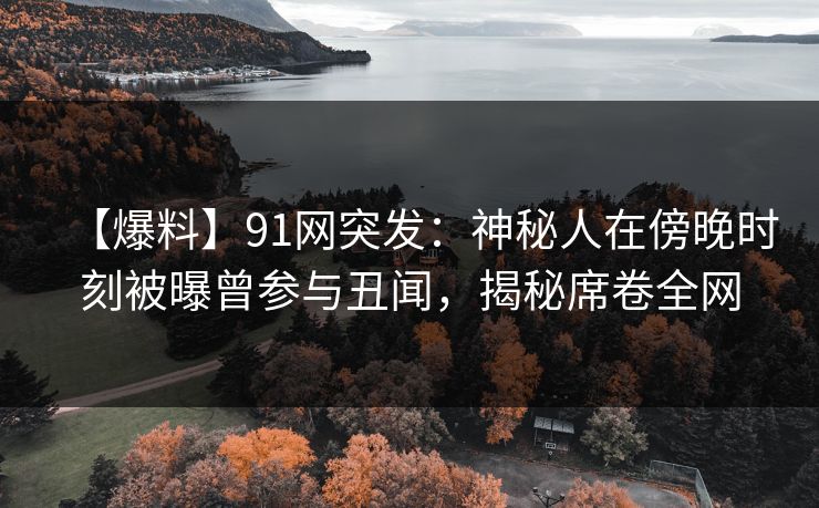 【爆料】91网突发:神秘人在傍晚时刻被曝曾参与丑闻,揭秘席卷全网 【爆料】91网突发:神秘人在傍晚时刻被曝曾参与丑闻,揭秘席卷全网